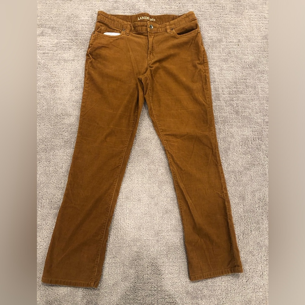 Lands End Womens Brown Corduroy Pants